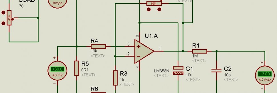 Усилитель Тока для Амперметра на Lm358